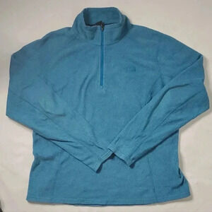 The Northface Fleece Polartec Long Sleeve Top Sz L Maya Blue 1/3 zipper Pullover